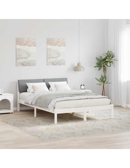 Struttura del Letto Bianco e grigio chiaro 150 x 200 cm