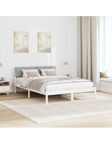 Struttura del Letto Bianco e grigio chiaro 150 x 200 cm