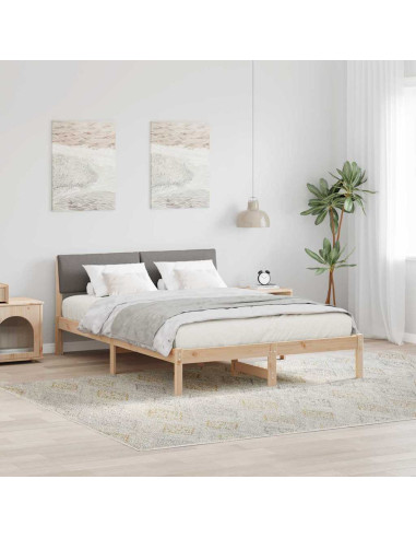 Struttura del Letto con testiera Marrone e taupe 140 x 200 cm