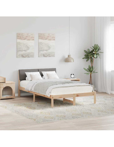 Struttura del Letto con testiera Marrone e taupe 120 x 200 cm