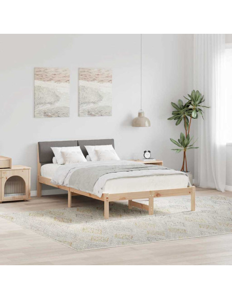 Struttura del Letto con testiera Marrone e taupe 120 x 200 cm