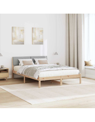 Struttura del Letto Marrone e grigio chiaro 140 x 190 cm