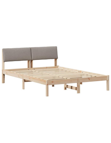 Struttura del Letto con testiera Marrone e taupe 140 x 190 cm