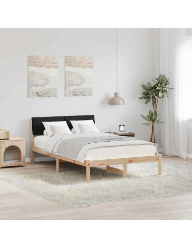 Struttura del Letto con testiera Marrone e nero 120 x 190 cm