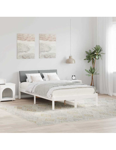 Struttura del Letto Bianco e grigio chiaro 120 x 190 cm