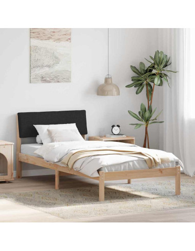 Struttura del Letto con testiera Marrone e nero 100 x 200 cm