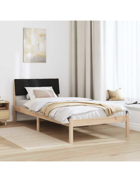 Struttura del Letto con testiera Marrone e nero 100 x 200 cm