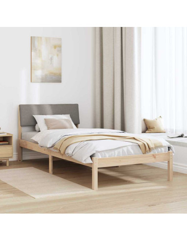 Struttura del Letto con testiera Marrone e taupe 100 x 200 cm