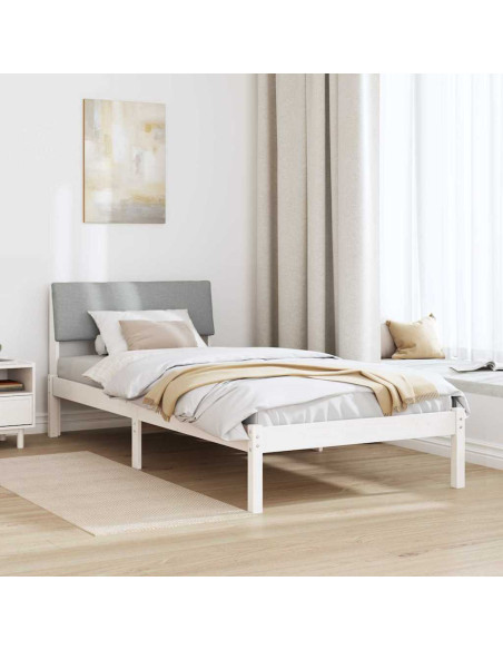 Struttura del Letto Bianco e grigio chiaro 100 x 200 cm