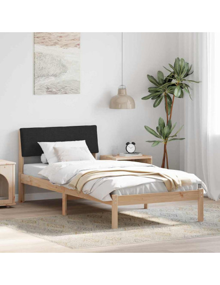 Struttura del Letto con testiera Marrone e nero 90 x 200 cm