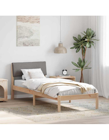 Struttura del Letto con testiera Marrone e taupe 80 x 200 cm