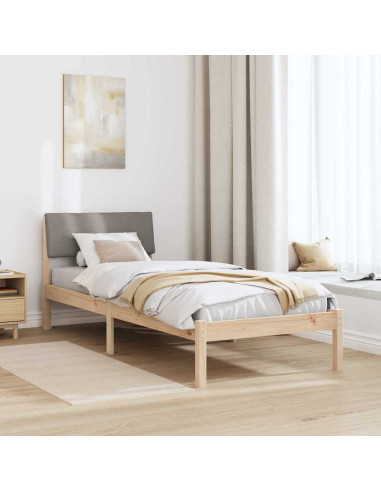 Struttura del Letto con testiera Marrone e taupe 80 x 200 cm