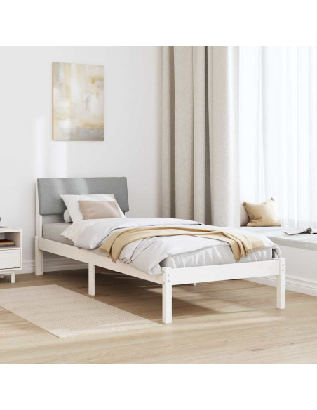 Struttura del Letto Bianco e grigio chiaro 80 x 200 cm