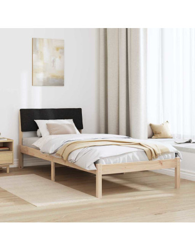 Struttura del Letto con testiera Marrone e nero 90 x 190 cm