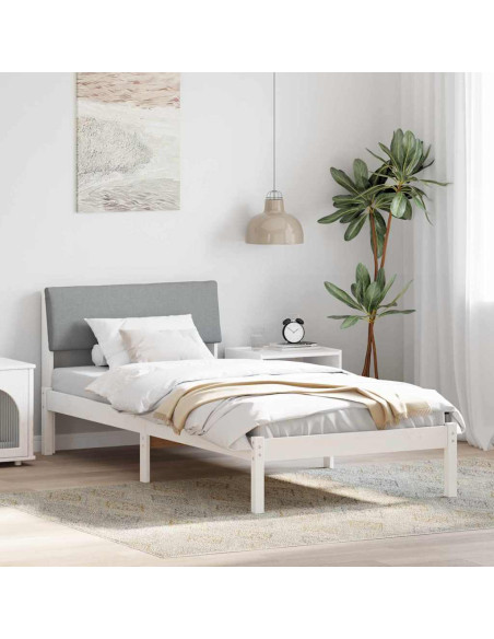 Struttura del Letto Bianco e grigio chiaro 90 x 190 cm