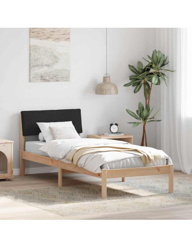 Struttura del Letto con testiera Marrone e nero 75 x 190 cm