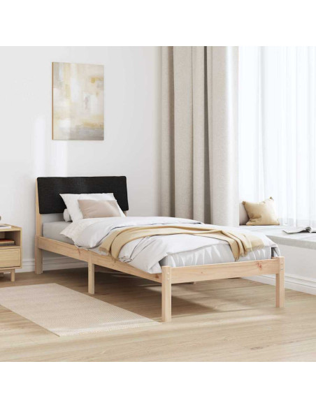 Struttura del Letto con testiera Marrone e nero 75 x 190 cm