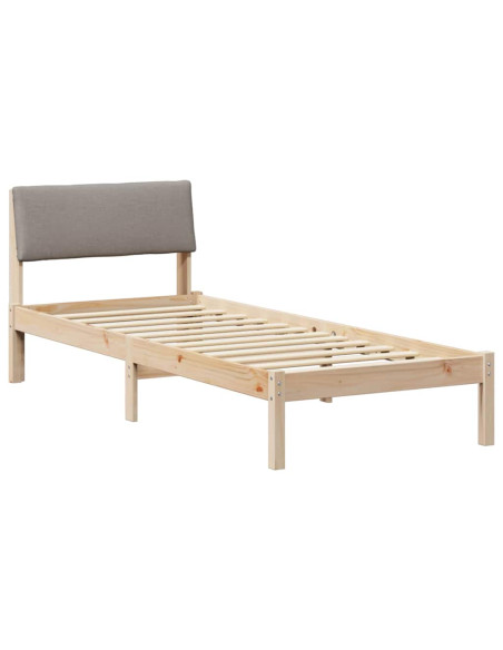 Struttura del Letto con testiera Marrone e taupe 75 x 190 cm