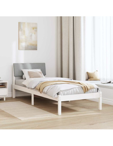 Struttura del Letto Bianco e grigio chiaro 75 x 190 cm