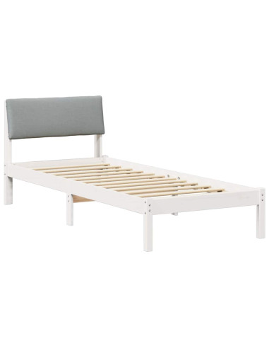 Struttura del Letto Bianco e grigio chiaro 75 x 190 cm