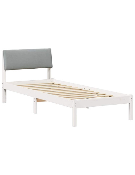 Struttura del Letto Bianco e grigio chiaro 75 x 190 cm