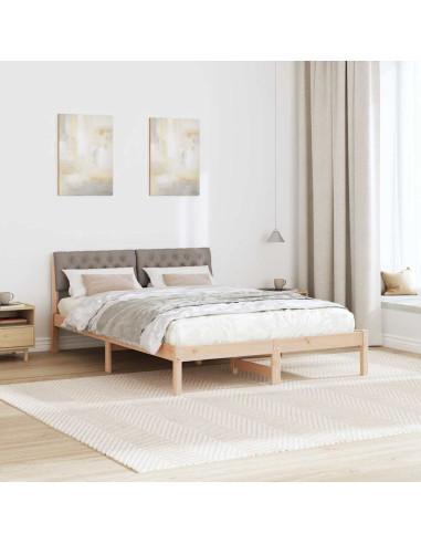 Struttura del Letto con testiera Marrone e taupe 160 x 200 cm