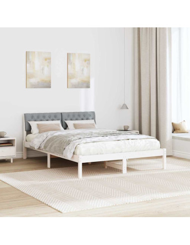 Struttura del Letto Bianco e grigio chiaro 160 x 200 cm