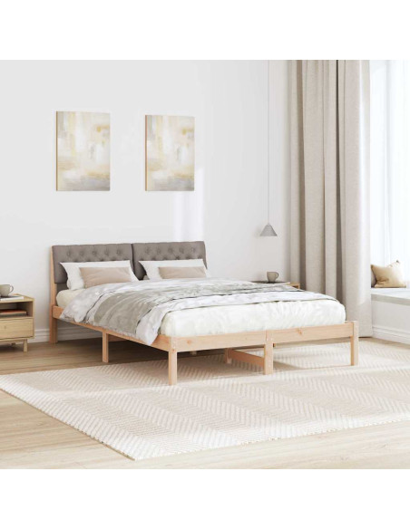 Struttura del Letto con testiera Marrone e taupe 150 x 200 cm