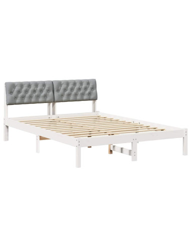 Struttura del Letto Bianco e grigio chiaro 150 x 200 cm