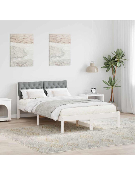 Struttura del Letto Bianco e grigio chiaro 120 x 200 cm