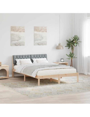 Struttura del Letto Marrone e grigio chiaro 140 x 190 cm