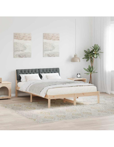 Struttura del Letto marrone e grigio scuro 135 x 190 cm