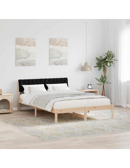 Struttura del Letto con testiera Marrone e nero 135 x 190 cm