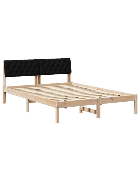 Struttura del Letto con testiera Marrone e nero 135 x 190 cm