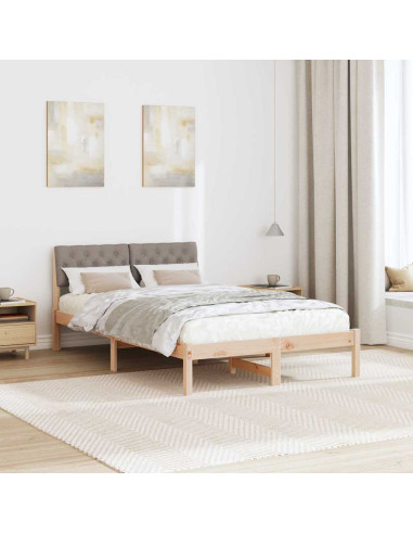 Struttura del Letto con testiera Marrone e taupe 120 x 190 cm