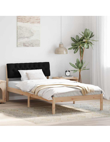 Struttura del Letto con testiera Marrone e nero 100 x 200 cm