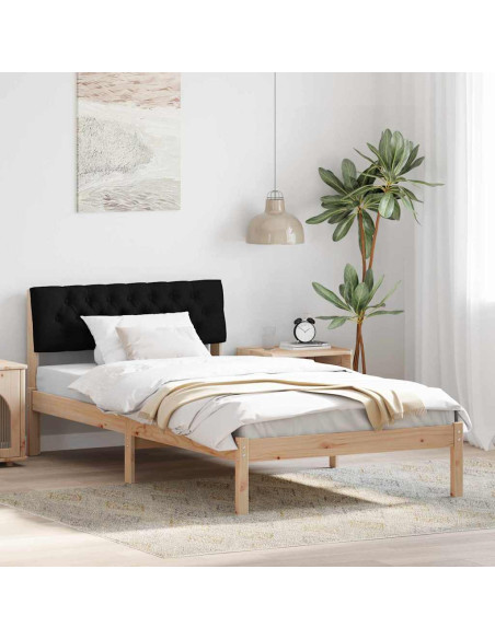 Struttura del Letto con testiera Marrone e nero 100 x 200 cm