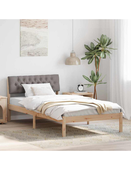 Struttura del Letto con testiera Marrone e taupe 100 x 200 cm