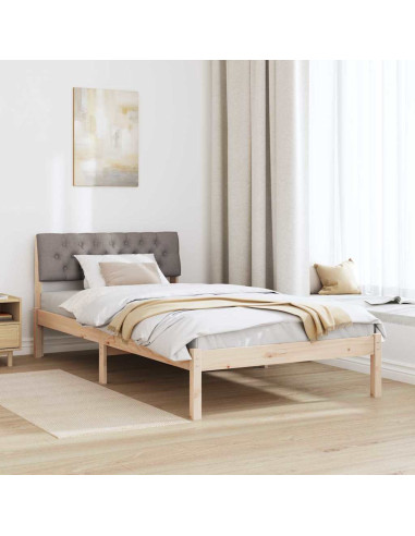 Struttura del Letto con testiera Marrone e taupe 100 x 200 cm