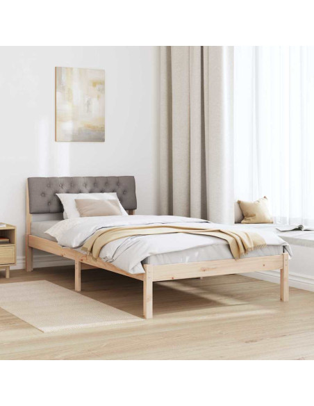 Struttura del Letto con testiera Marrone e taupe 100 x 200 cm