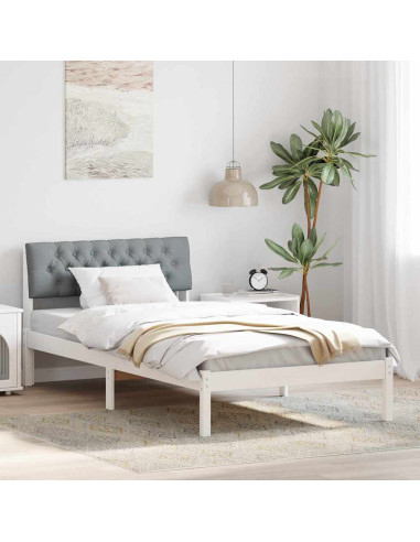 Struttura del Letto Bianco e grigio chiaro 100 x 200 cm