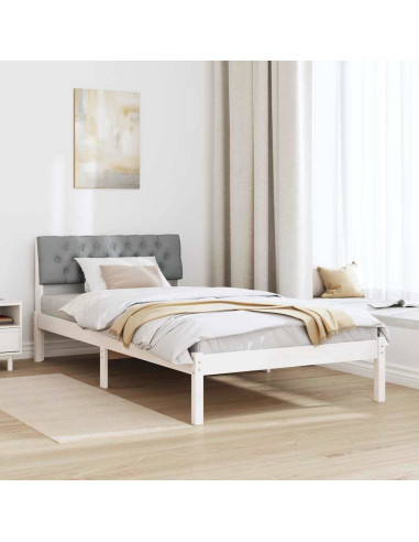 Struttura del Letto Bianco e grigio chiaro 100 x 200 cm