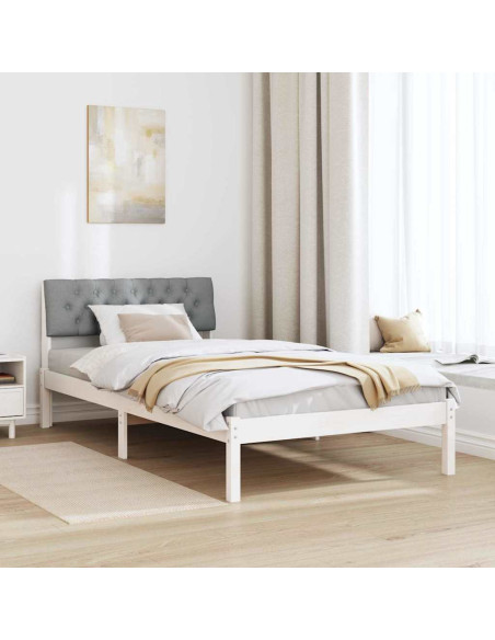 Struttura del Letto Bianco e grigio chiaro 100 x 200 cm