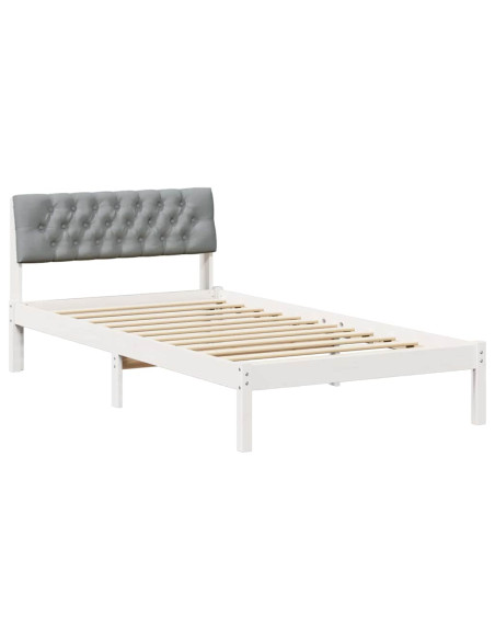 Struttura del Letto Bianco e grigio chiaro 100 x 200 cm