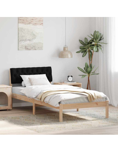 Struttura del Letto con testiera Marrone e nero 90 x 200 cm