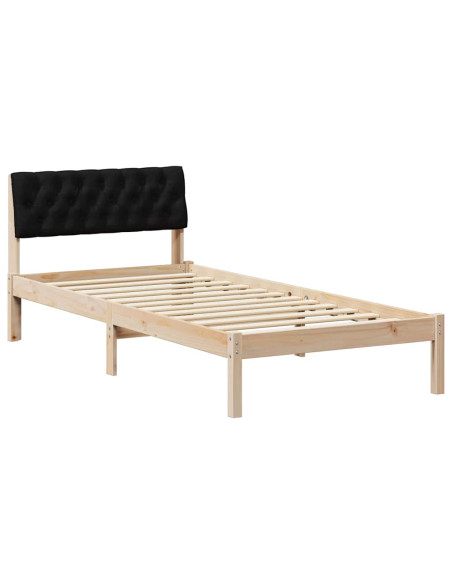 Struttura del Letto con testiera Marrone e nero 90 x 200 cm