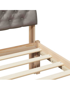 Struttura del Letto con testiera Marrone e taupe 90 x 200 cm 2