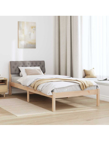 Struttura del Letto con testiera Marrone e taupe 90 x 200 cm