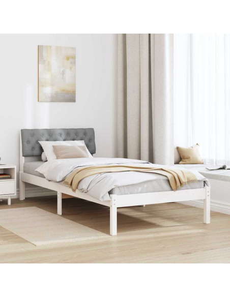 Struttura del Letto Bianco e grigio chiaro 90 x 200 cm