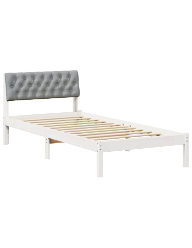 Struttura del Letto Bianco e grigio chiaro 90 x 200 cm